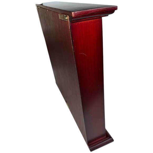 Vintage Mahogany Display Case Green Felt 16 Slot Round Divots - Picture 14 of 16